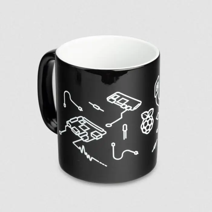Raspberry Pi Black Ceramic Mug