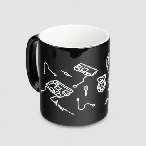 Raspberry Pi Black Ceramic Mug
